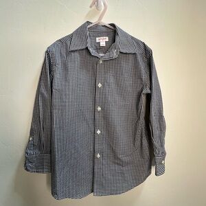 Cat & Jack Kids Black‎ and White Checkered Button-Down Shirt 4/5